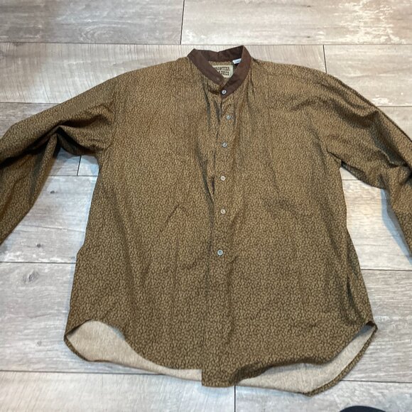 VTG Frontier Classics Pattern Band Collar Shirt Adult XL - Picture 1 of 5